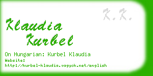 klaudia kurbel business card